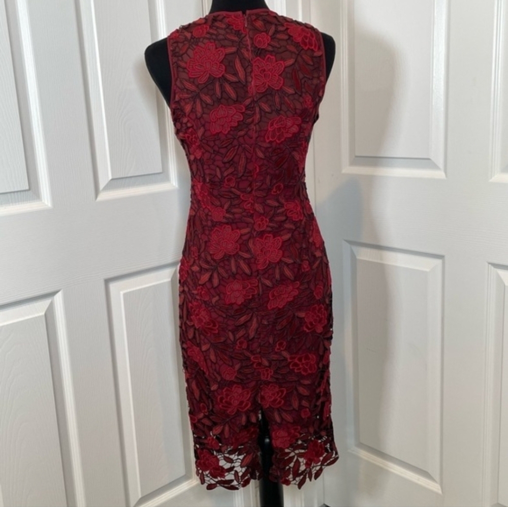 White House Black Market Red Lace Dress - Picture 3 of 6